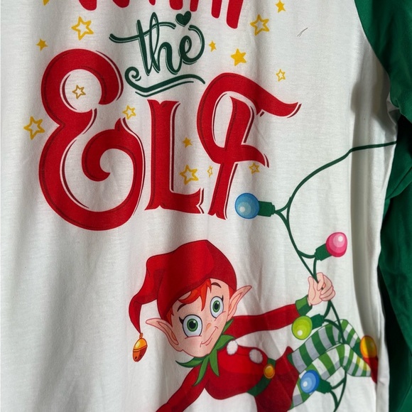 PatPat “What the Elf” Christmas Raglan Shirt Men’s Medium NWOT - Picture 3 of 4